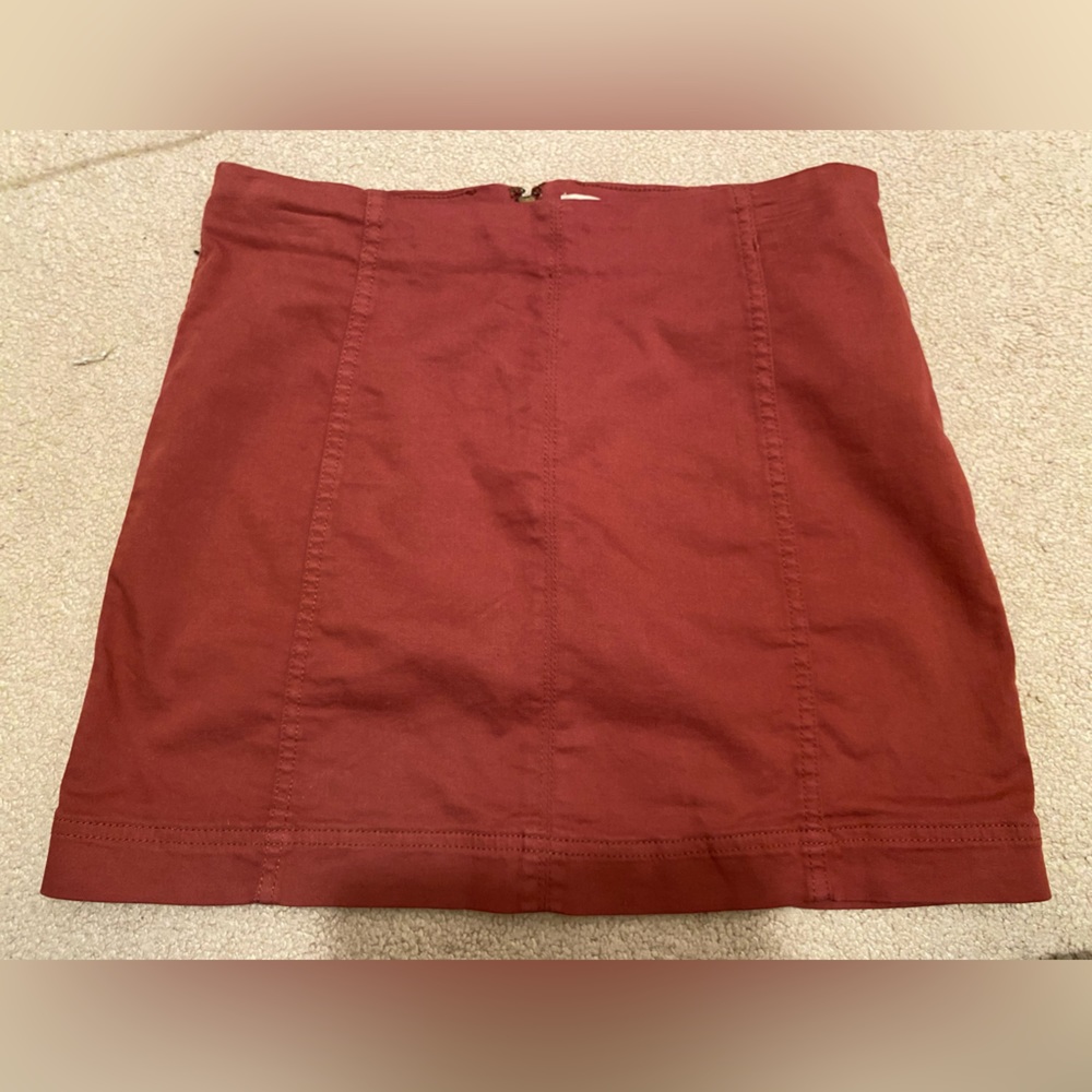 Red mini skirt